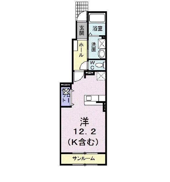 BOX32 I(ワンルーム/1階)の間取り写真