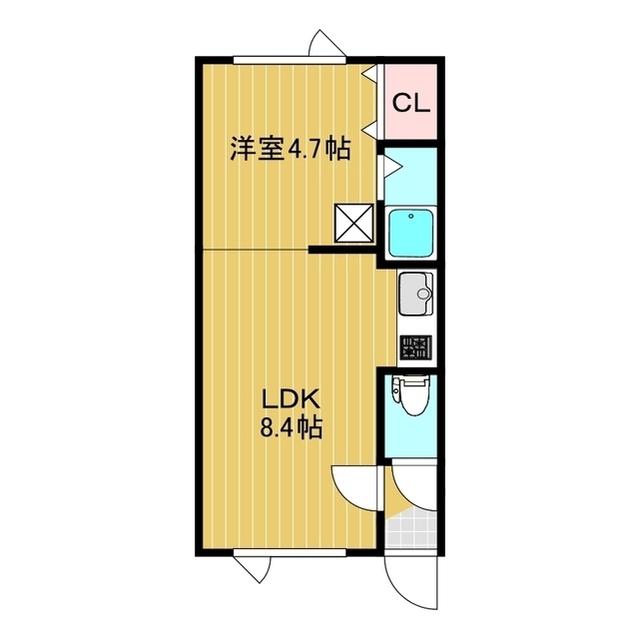 メゾン三寶(1LDK/2階)の間取り写真