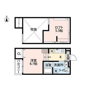 Y&Mアルタイル花園本町(ワンルーム/2階)の間取り写真
