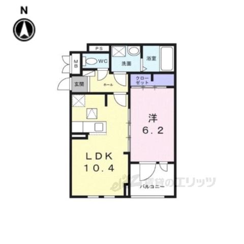 アプリコット4(1LDK/1階)の間取り写真