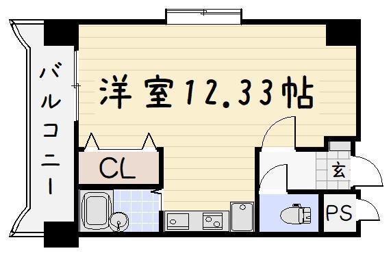 第IIIコーポあけみ(ワンルーム/3階)の間取り写真