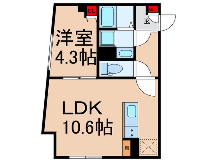 VISTA要町(1LDK/1階)の間取り写真