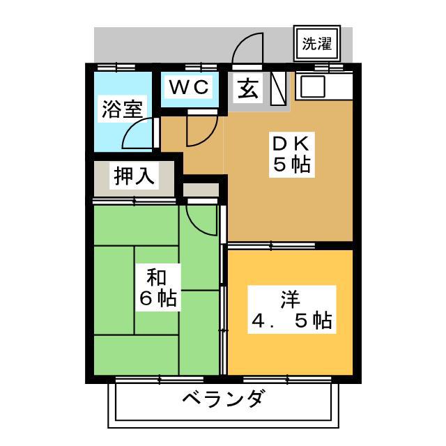マーシャルハイツ矢崎(2DK/1階)の間取り写真