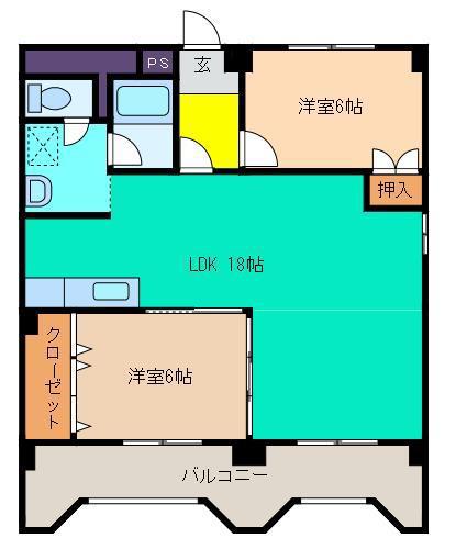 RCグランデ(2LDK/1階)の間取り写真