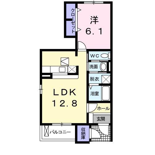 CSレジデンスI(1LDK/1階)の間取り写真