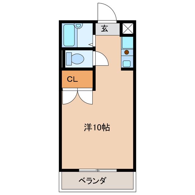 カシキレジデンス I(ワンルーム/1階)の間取り写真