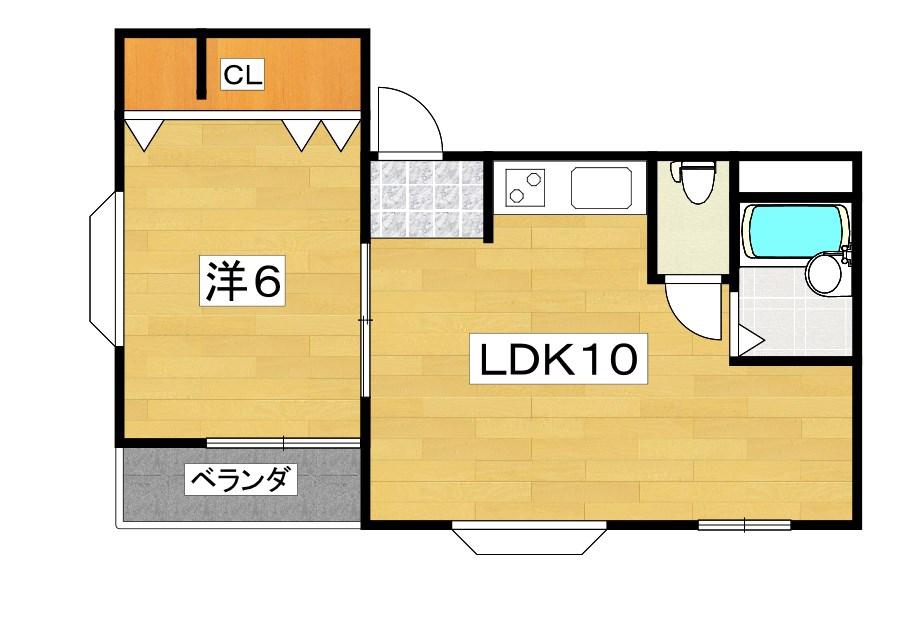 第3渡木ハイツ(1LDK/3階)の間取り写真