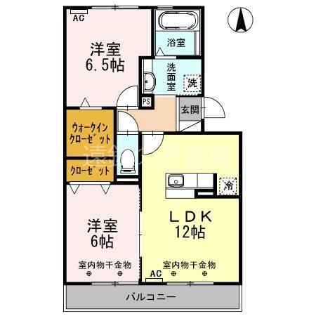 リュミエール・ソレール(2LDK/2階)の間取り写真
