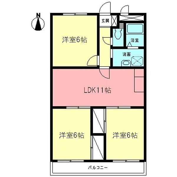 ソレイユ楠(3LDK/3階)の間取り写真