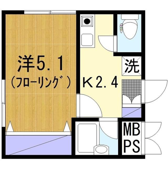 モリオンS(1K/3階)の間取り写真