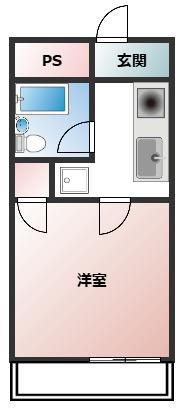 ハイツユニティ(1K/2階)の間取り写真