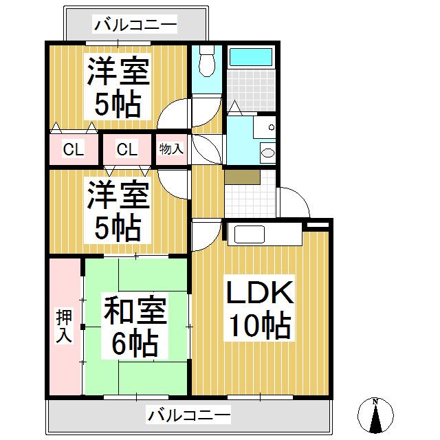 コンフォート北澤(3LDK/3階)の間取り写真