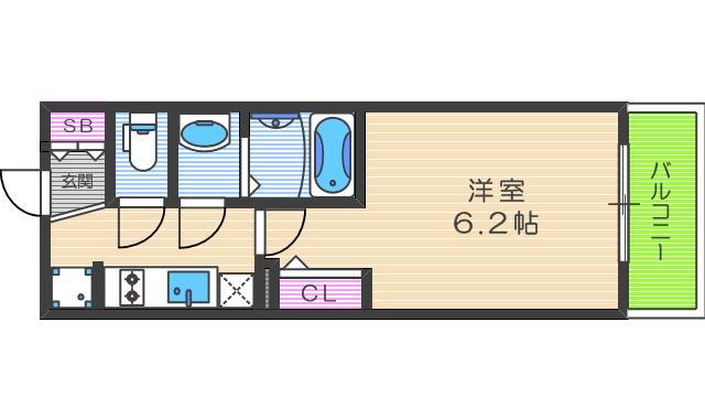 エステムプラザ福島ジェネル(1K/10階)の間取り写真