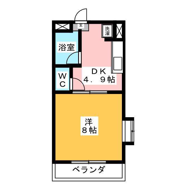 ルミエールI(1DK/2階)の間取り写真