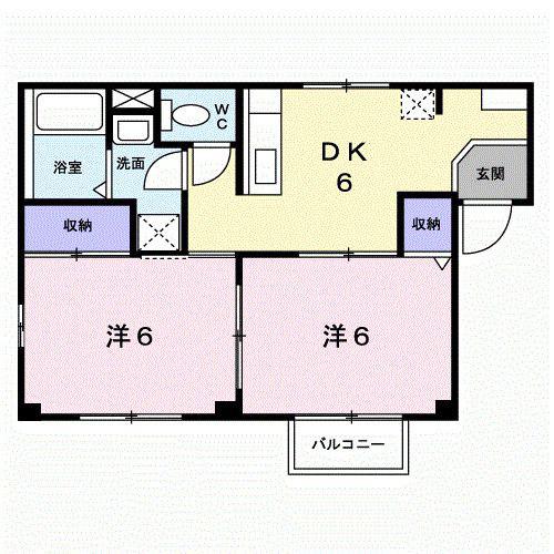 エリアール(2DK/1階)の間取り写真