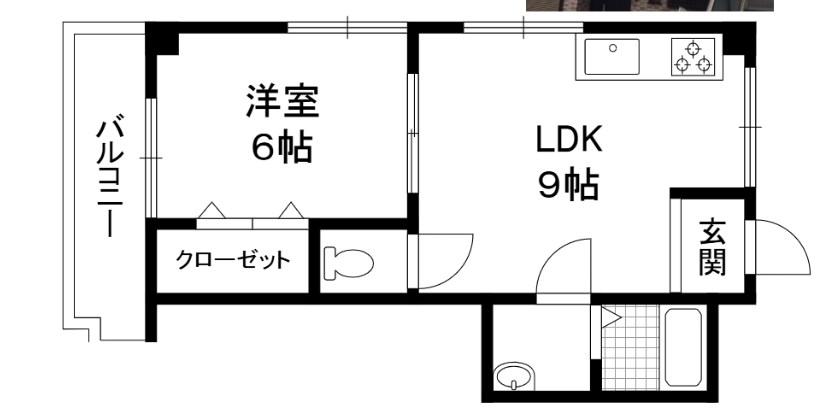 エスポワール三川口(1LDK/3階)の間取り写真