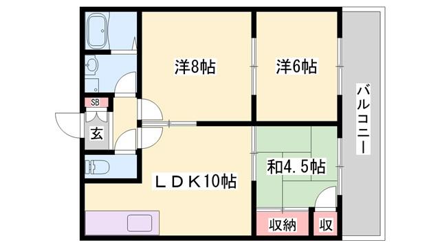 コーポエルム(3LDK/1階)の間取り写真