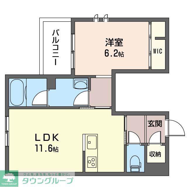 NORD 代沢(1LDK/2階)の間取り写真