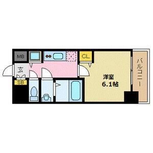 プレサンス難波駅前(1K/4階)の間取り写真