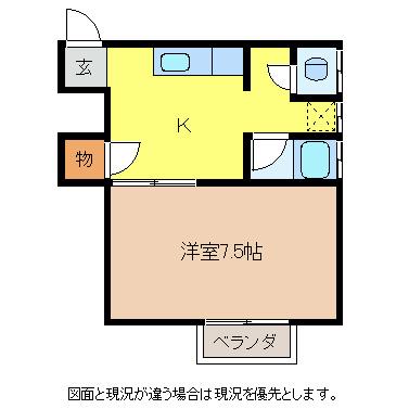 笠原学園原新田教場アパート(1K/2階)の間取り写真