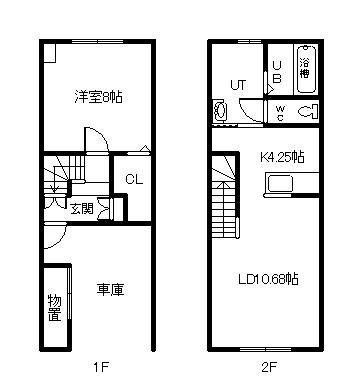 SKY HOUSE A(1LDK/1階)の間取り写真
