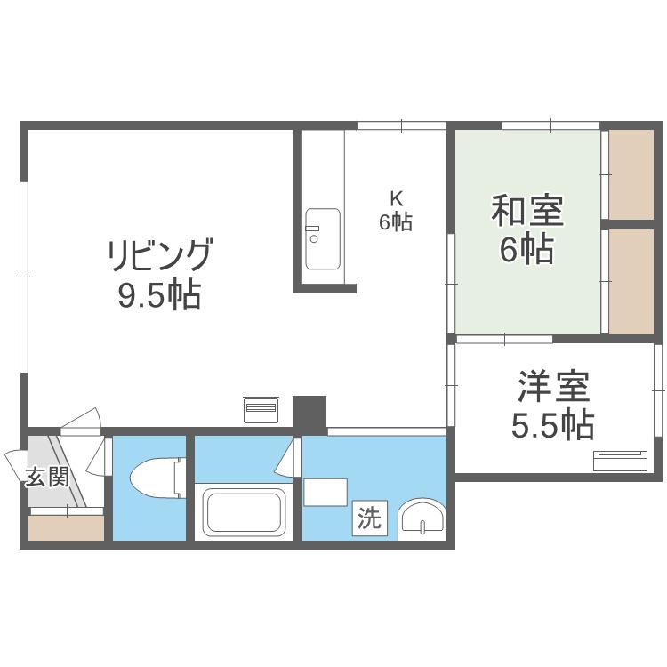 高田マンション(2LDK/2階)の間取り写真
