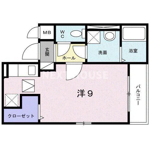 アンジュ今林(ワンルーム/1階)の間取り写真