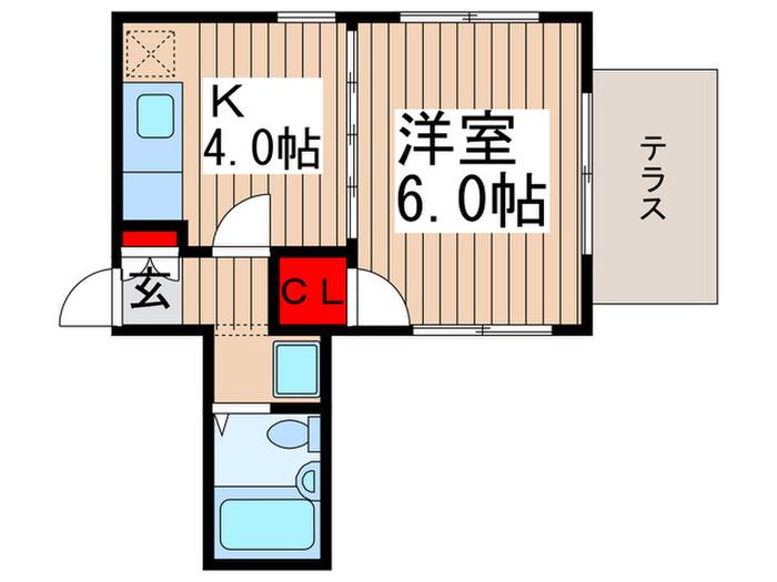 アブニ-ル北小金(1K/1階)の間取り写真