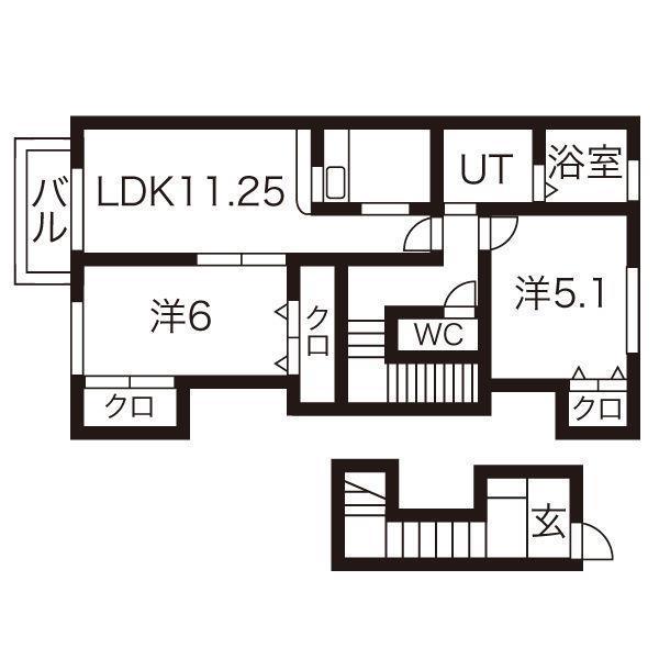 アルビレオA棟(2LDK/2階)の間取り写真