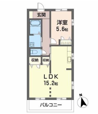 ペアーレ葛木 C棟(1LDK/1階)の間取り写真