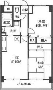 七道駅前マンション(2LDK/4階)の間取り写真
