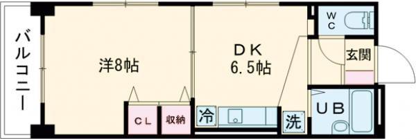 レガシイ21(1DK/4階)の間取り写真
