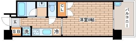 フラット長田北町(1K/6階)の間取り写真