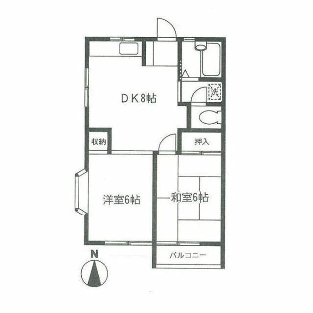 メゾン佐藤A(2DK/2階)の間取り写真