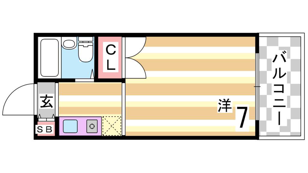 FIORE六甲(1K/1階)の間取り写真