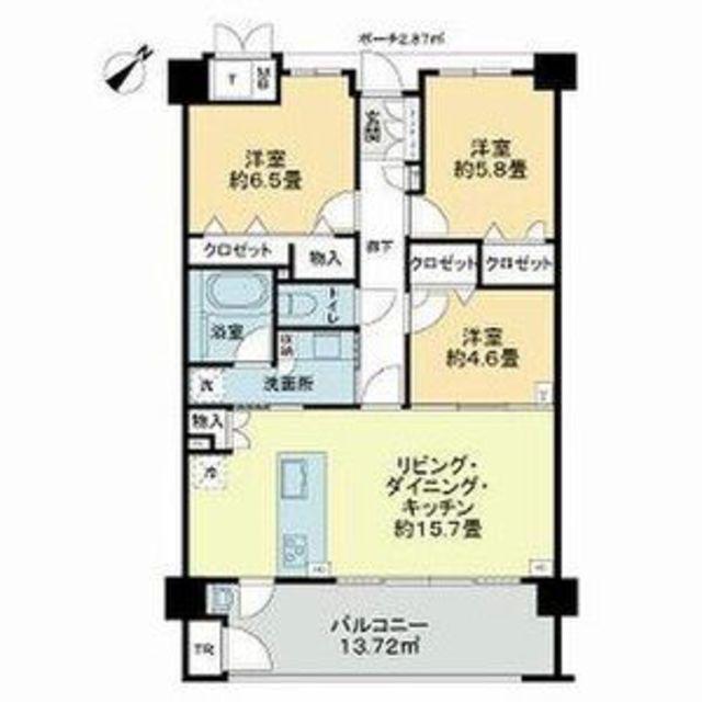 サンメゾン南福岡エルド(3LDK/3階)の間取り写真