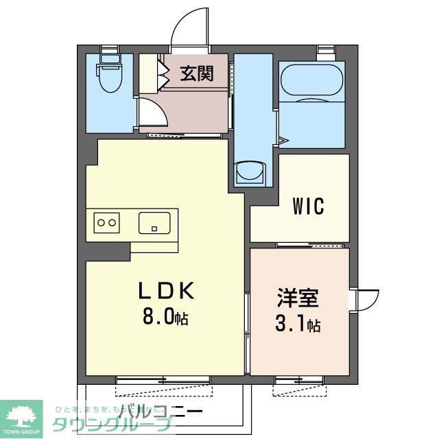 ステラピーノ参番館(1LDK/2階)の間取り写真