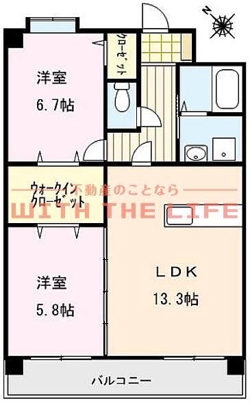 グランコード(2LDK/1階)の間取り写真