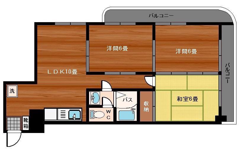 ニューセンタービル(3LDK/3階)の間取り写真