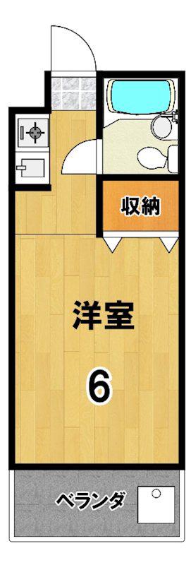 リンデンバウム(1K/1階)の間取り写真