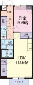 サンライズ大宝(1LDK/1階)の間取り写真