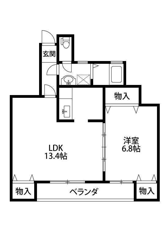 キャッスル石山(1LDK/2階)の間取り写真