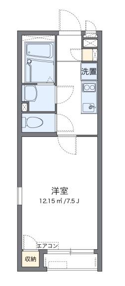 クレイノ楠谷23(1K/1階)の間取り写真