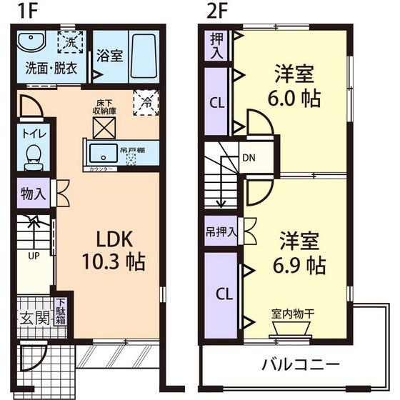 PORT MAISON NIIDA(2LDK/1階)の間取り写真