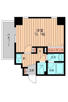 GRACE大森(1K/5階)の間取り写真