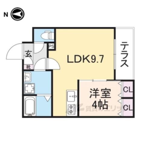 ジーメゾン大和小泉グレーデ(1LDK/1階)の間取り写真
