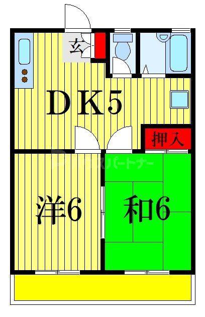 アーバンハイムI(2DK/2階)の間取り写真
