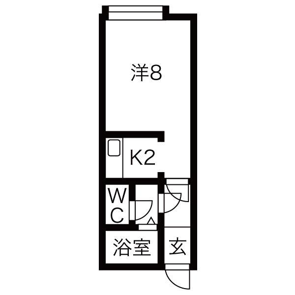 ノースランド西町A棟(1K/3階)の間取り写真