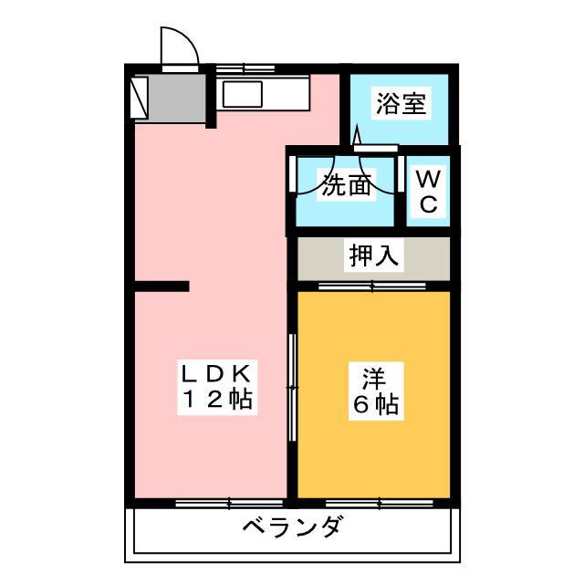 サンテラス大村III(1LDK/2階)の間取り写真