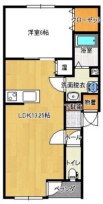 デリスメゾンIII(1LDK/2階)の間取り写真